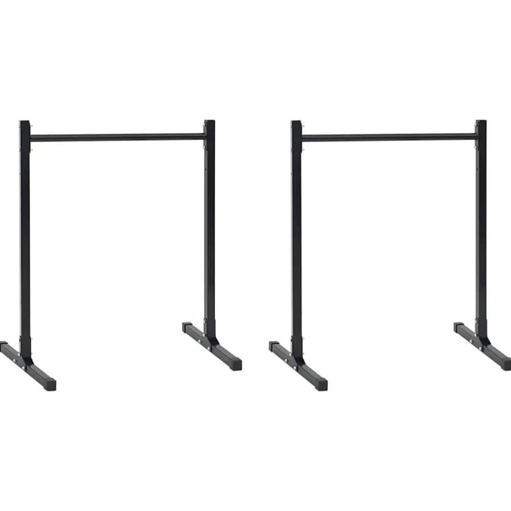 Dip station 2 pcs Zwart 55 x 90 x 104.5 cm Gepoedercoat staal>vidaXL