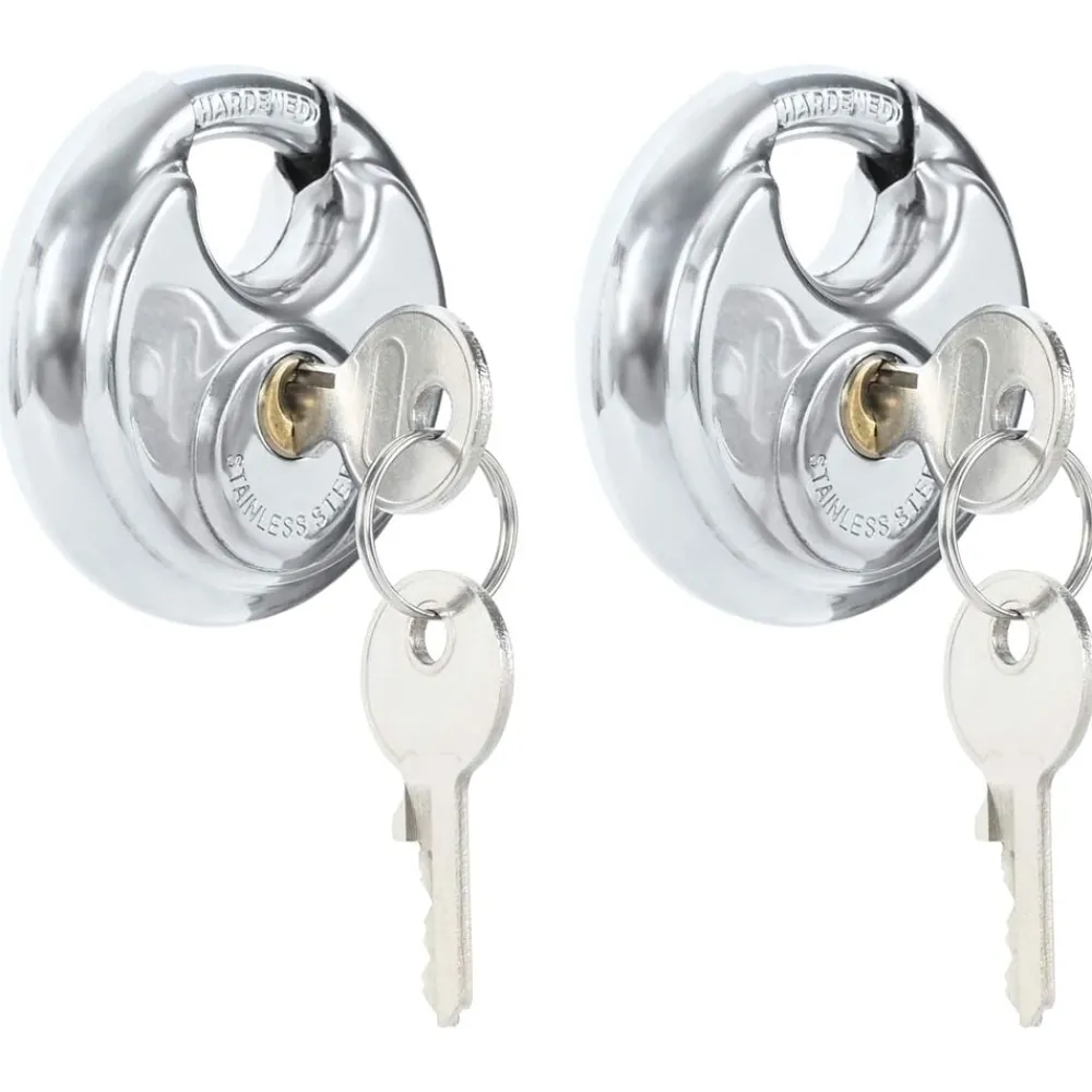 Sloten & Sleutels*vidaXL Discusloten met sleutels 2 pcs Zilver 6 x 2.3 x 6 cm
