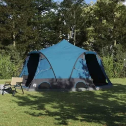 Buitensport*vidaXL Dome Tent 4-Person met dak met opslag 505 x 450 x 248 cm Blauw