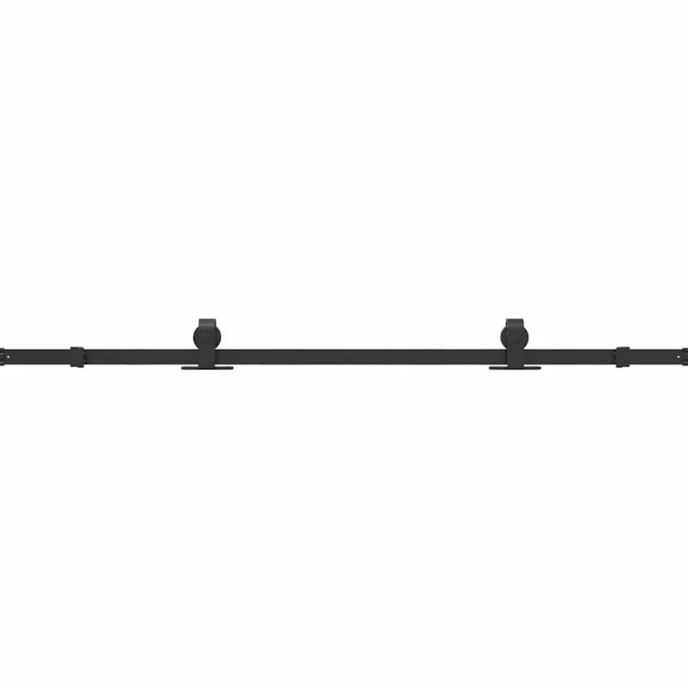 Doos met onderdelen voor schuifdeur 183 cm staal zwart>vidaXL New