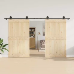 Bouwmaterialen*vidaXL Doos met onderdelen voor schuifdeur 366 cm staal zwart