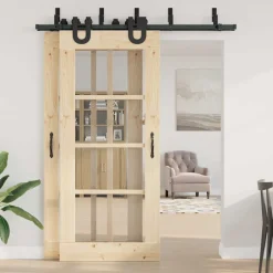 Doos met onderdelen voor schuifdeur 183 cm staal zwart><noscript><img width=