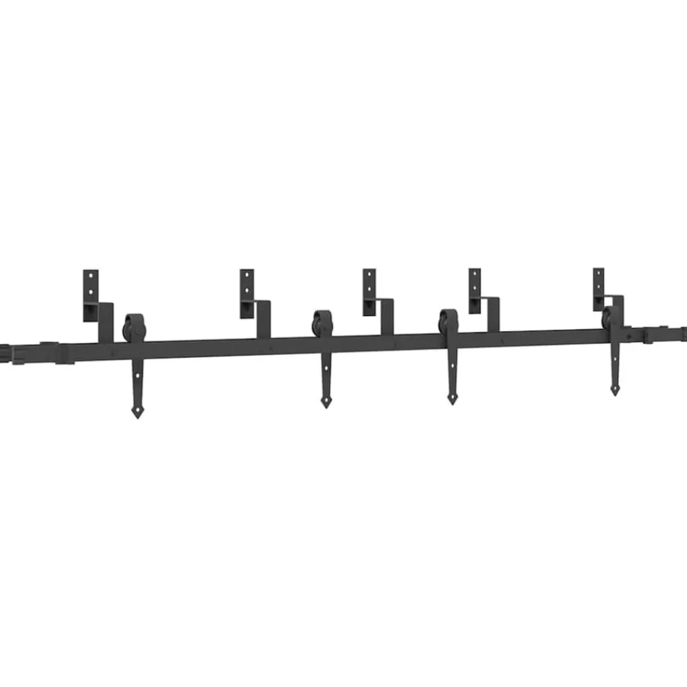 Bouwmaterialen*vidaXL Doos met onderdelen voor schuifdeur 213,5 cm staal zwart