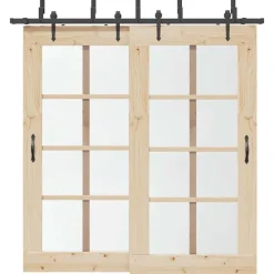 Bouwmaterialen*vidaXL Doos met onderdelen voor schuifdeur 213,5 cm staal zwart