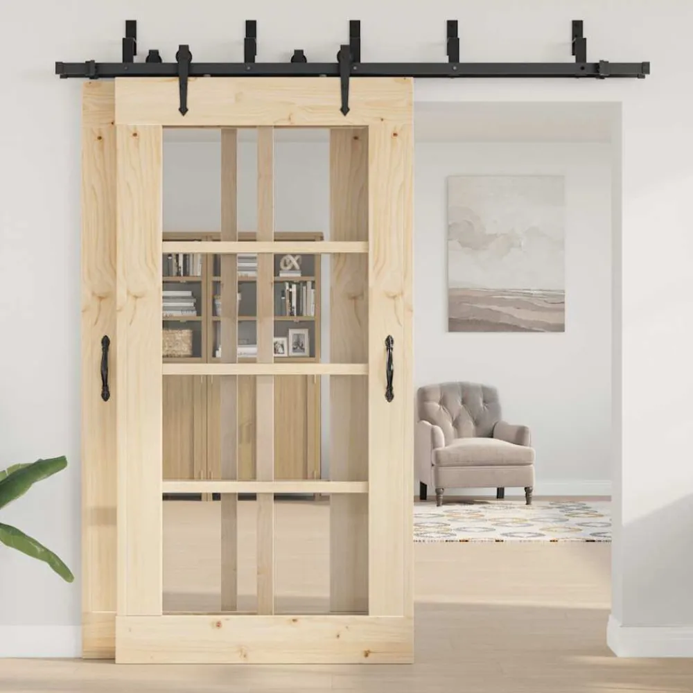 Bouwmaterialen*vidaXL Doos met onderdelen voor schuifdeur 213,5 cm staal zwart