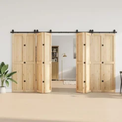 Bouwmaterialen*vidaXL Doos met onderdelen voor schuifdeur 366 cm staal zwart