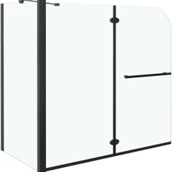 Douche klapwand 120x68x130 cm ESG zwart>vidaXL