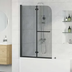 Sanitair & Loodgietersbenodigdheden*vidaXL Douche Omhulsel Zwart 120 x 140 cm ESG-glas en aluminium
