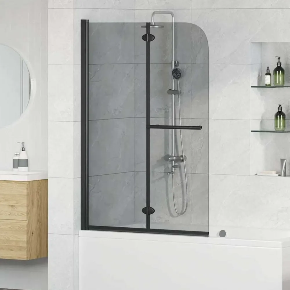 Sanitair & Loodgietersbenodigdheden*vidaXL Douche Omhulsel Zwart 120 x 140 cm ESG-glas en aluminium