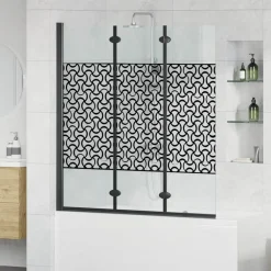 Douche Omhulsel Zwart en transparant 130 x 130 cm gehard glas>vidaXL New