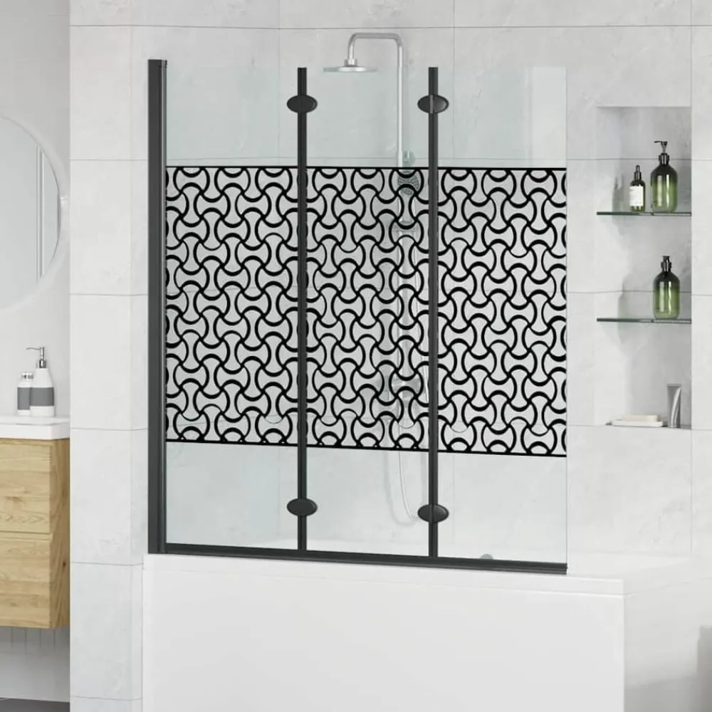 Douche Omhulsel Zwart en transparant 130 x 130 cm gehard glas>vidaXL New