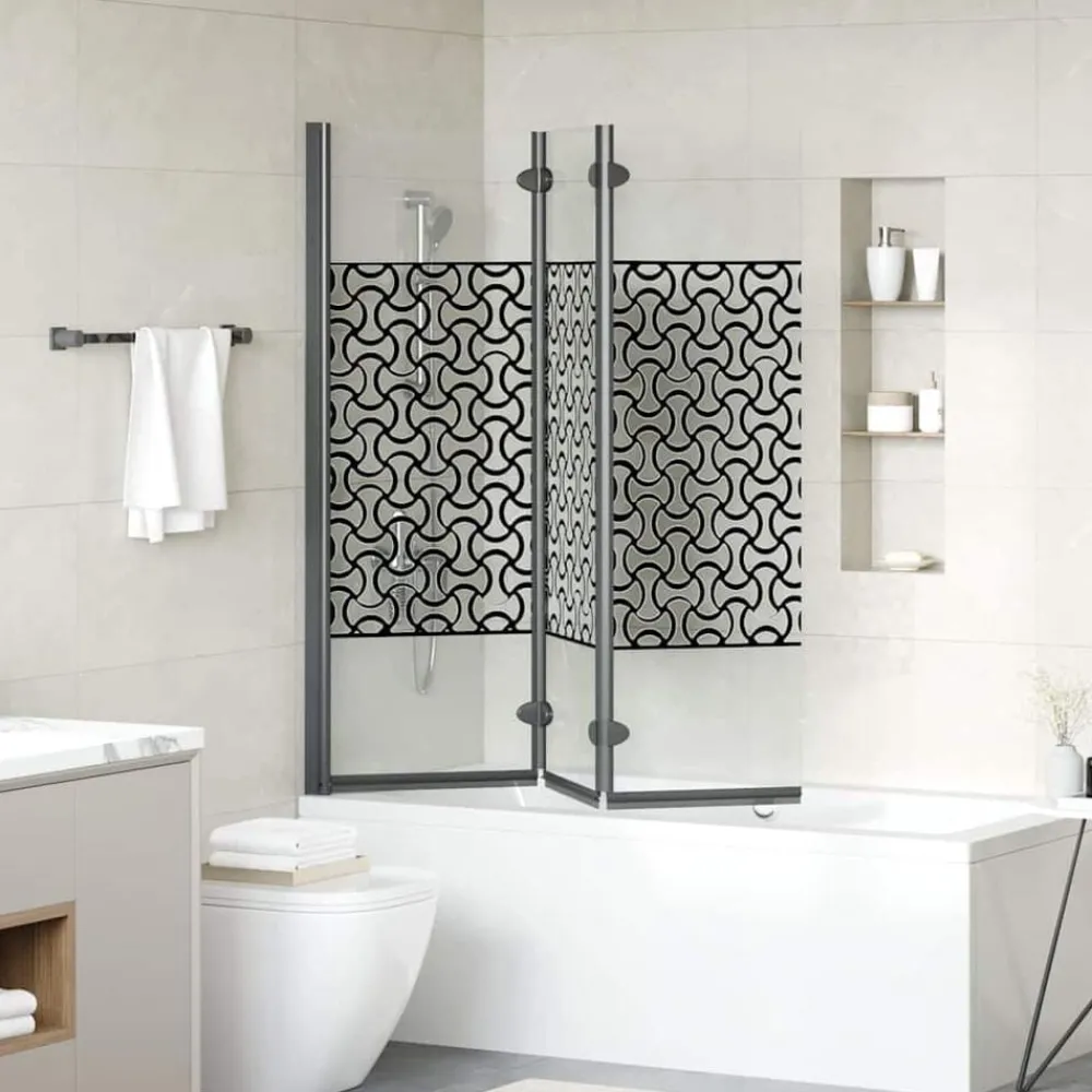 Douche Omhulsel Zwart en transparant 130 x 130 cm gehard glas>vidaXL New