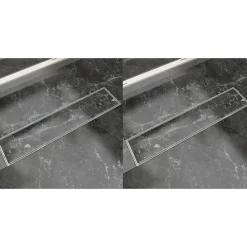 Sanitair & Loodgietersbenodigdheden*vidaXL Doucheafvoer 2 st rechthoekig 530x140 mm roestvrij staal