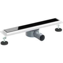 Sanitair & Loodgietersbenodigdheden*vidaXL Doucheafvoer Glasdeksel met 360° Sifon Zwart 50 cm