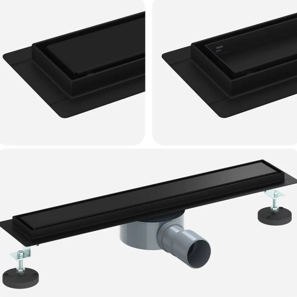 Sanitair & Loodgietersbenodigdheden*vidaXL Doucheafvoer 2-in-1 met 360° Sifon 50 cm Zwart
