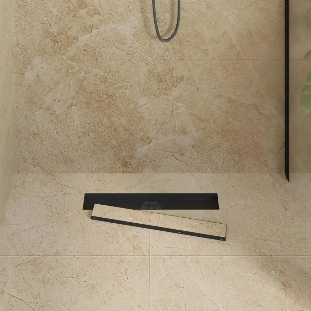 Sanitair & Loodgietersbenodigdheden*vidaXL Doucheafvoer 2-in-1 met 360° Sifon 50 cm Zwart