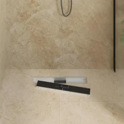 Sanitair & Loodgietersbenodigdheden*vidaXL Doucheafvoer met Glazen Deksel Zwart 50 cm Roestvrij staal 304