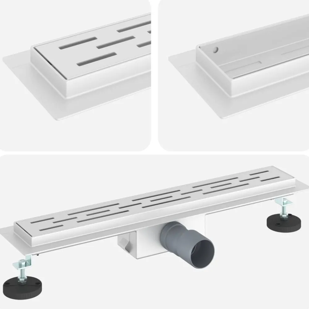 Sanitair & Loodgietersbenodigdheden*vidaXL Doucheafvoer met Lijndesign Zilver 50 cm Roestvrij staal 304