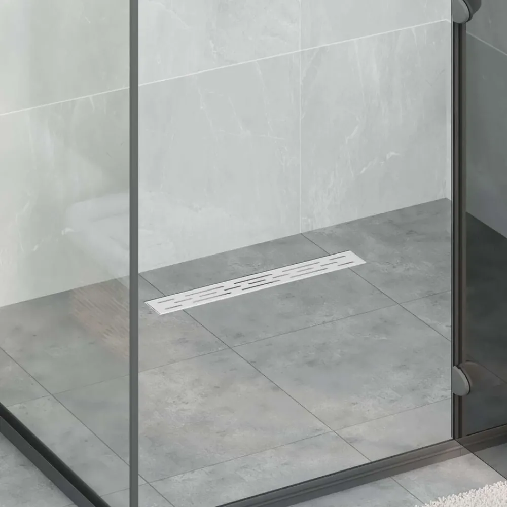 Sanitair & Loodgietersbenodigdheden*vidaXL Doucheafvoer met Lijndesign Zilver 50 cm Roestvrij staal 304