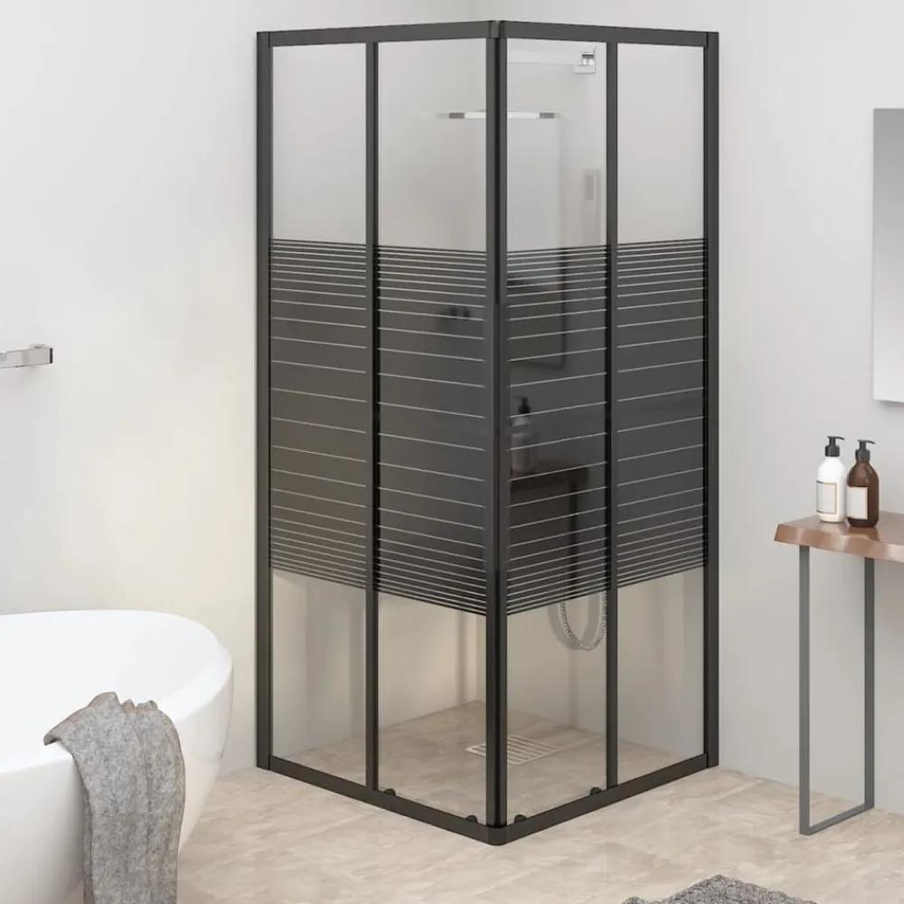 Douchecabine strepen 80x80x180 cm ESG zwart>vidaXL Sale