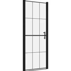 Douchedeur 81x195 cm gehard glas zwart>vidaXL Hot
