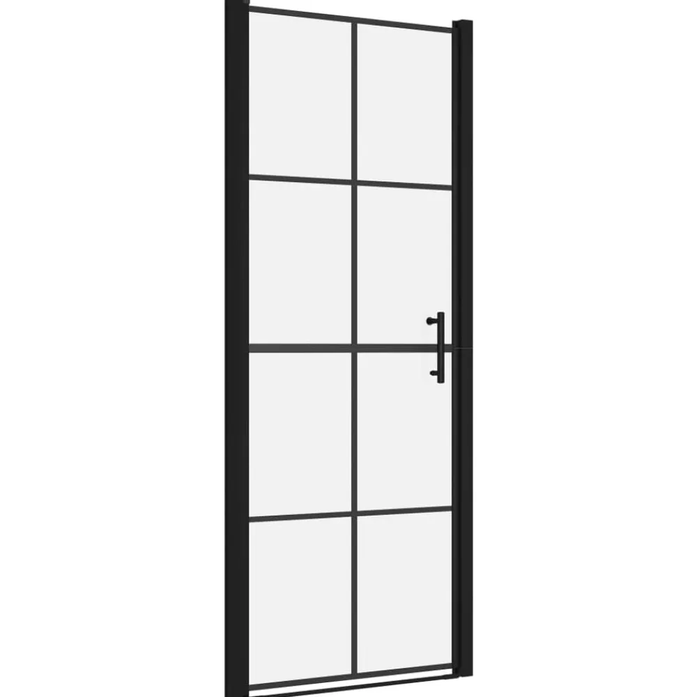 Sanitair & Loodgietersbenodigdheden*vidaXL Douchedeuren 81x195 cm gehard glas zwart