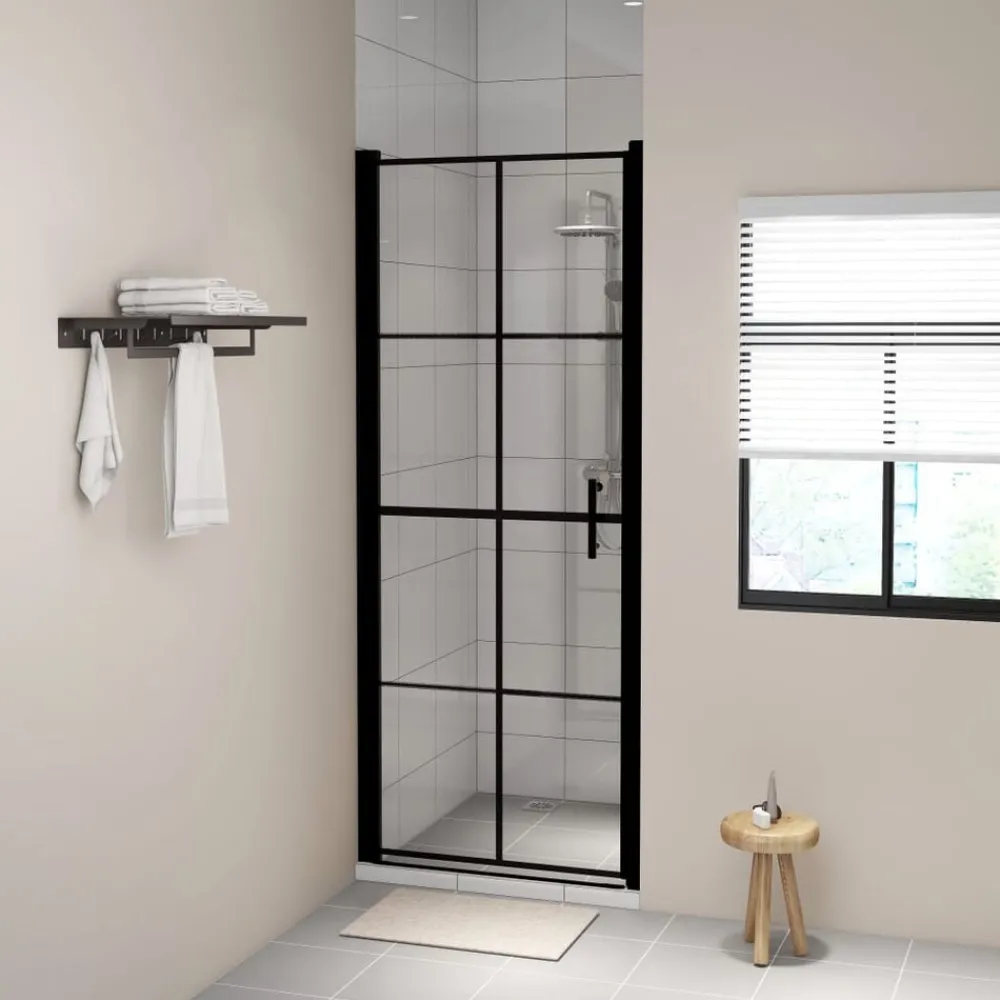 Sanitair & Loodgietersbenodigdheden*vidaXL Douchedeuren 81x195 cm gehard glas zwart