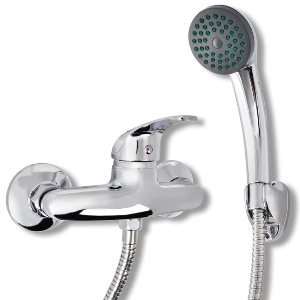 Douchekraan set tweeknops chroom>vidaXL Outlet