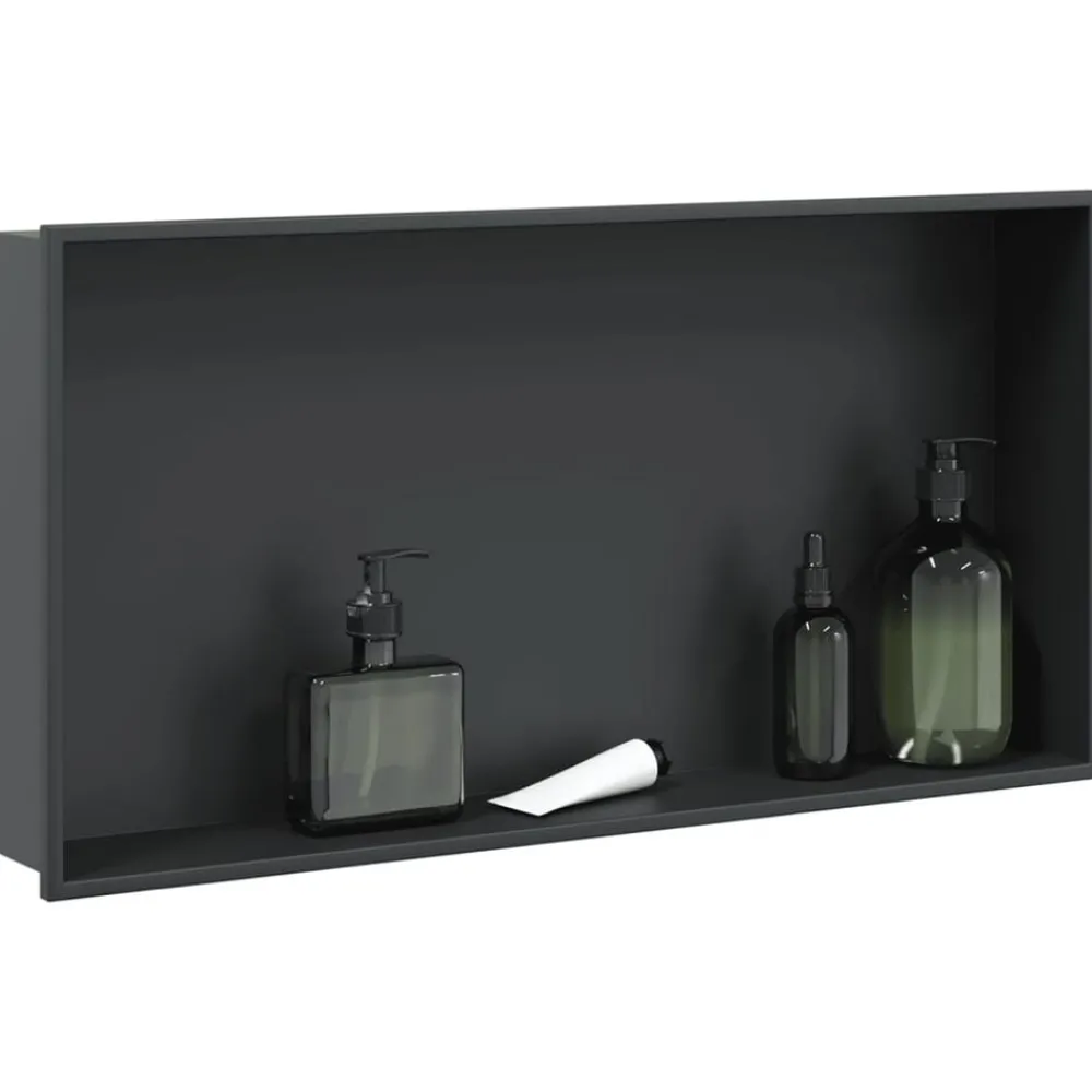 Douchenis 62x32x9 cm roestvrijstaal matzwart>vidaXL Discount
