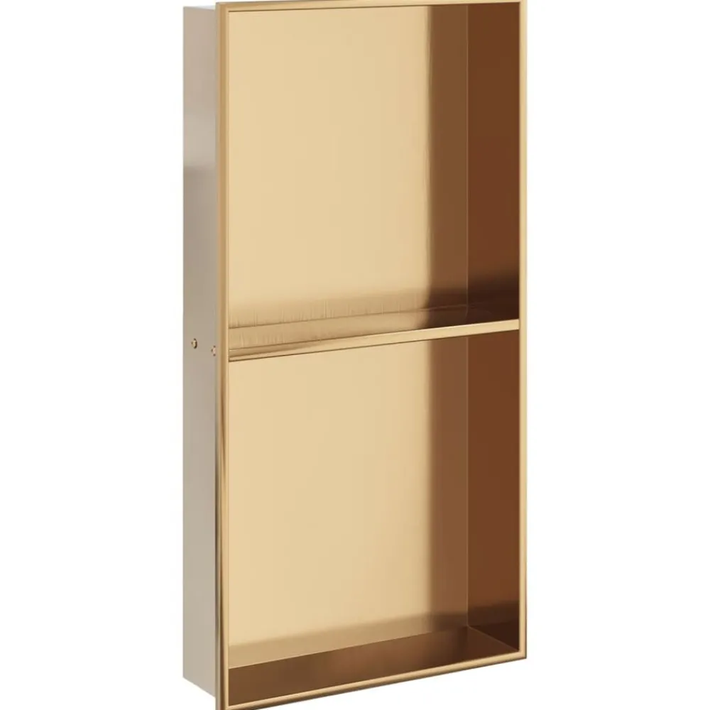 Douchenis 32x62x9 cm roestvrijstaal geborsteld goudkleurig>vidaXL Sale