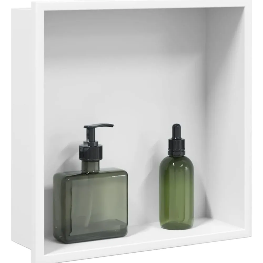 Sanitair & Loodgietersbenodigdheden*vidaXL Douchenis 32x32x9 cm roestvrijstaal matwit