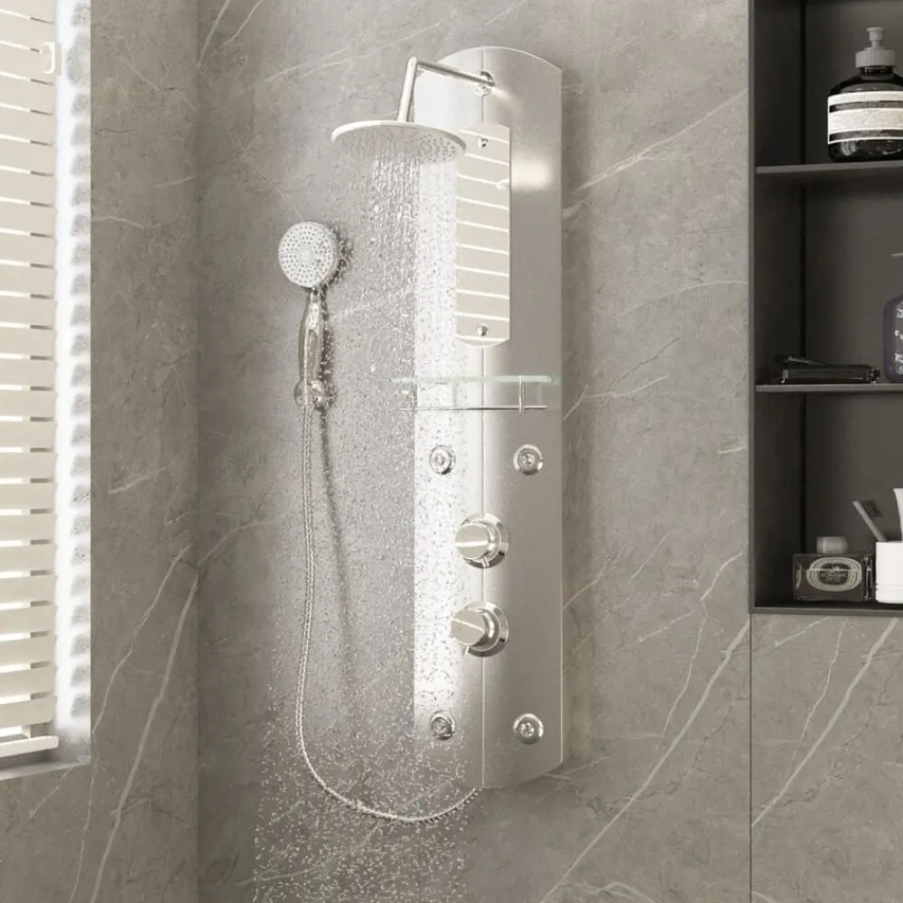 Sanitair & Loodgietersbenodigdheden*vidaXL Douchepaneel 25x43x110 cm zilverkleurig