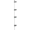 Badkameraccessoires*vidaXL Doucherekje 4-laags telescopisch hoekmodel aluminium zilver