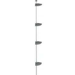 Badkameraccessoires*vidaXL Doucherekje 4-laags telescopisch hoekmodel aluminium zilver