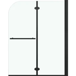 Douchewand inklapbaar 2 panelen 95x140 cm ESG zwart>vidaXL Clearance