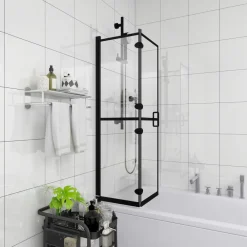 Douchewand inklapbaar 80x140 cm ESG zwart>vidaXL Online