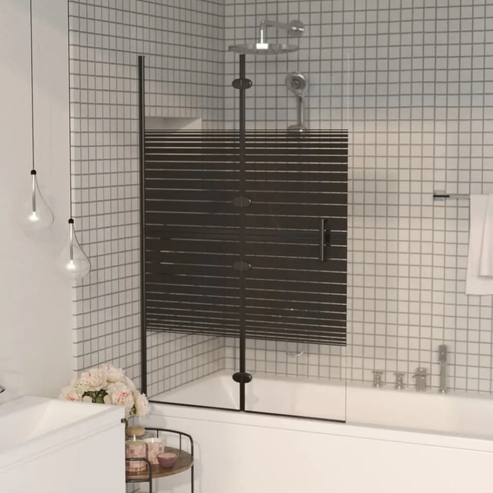 Sanitair & Loodgietersbenodigdheden*vidaXL Douchewand inklapbaar 80x140 cm zwart