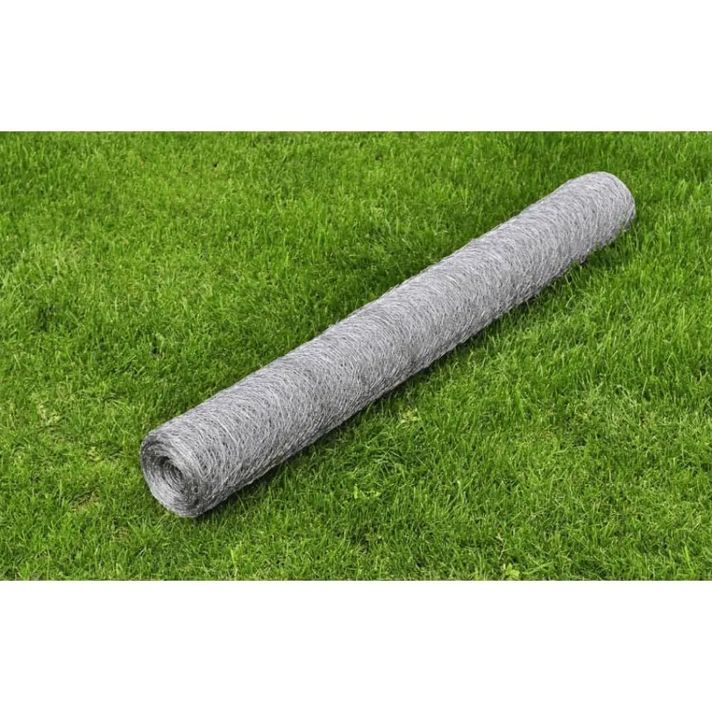 Draadgaas zeshoekig 1x25 m gegalvaniseerd staal kleurig>vidaXL Outlet