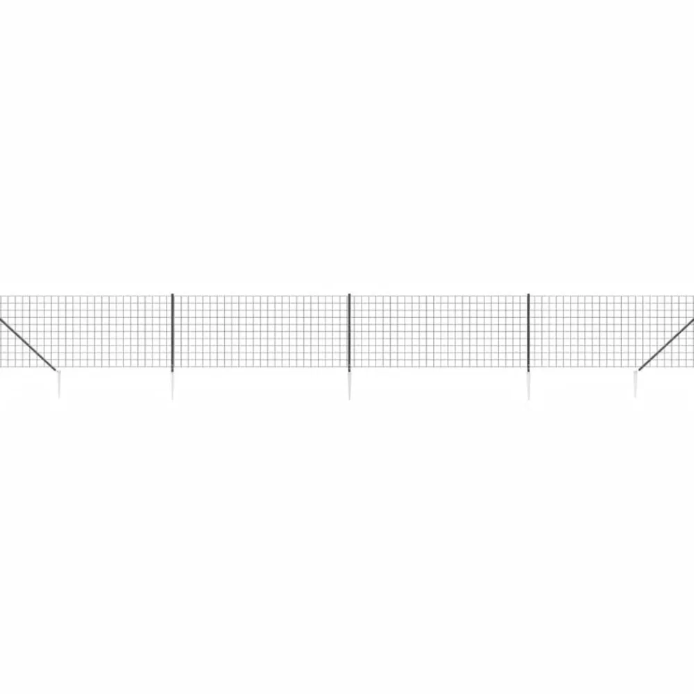 Draadgaashek met grondankers 0,8x10 m kleurig>vidaXL New