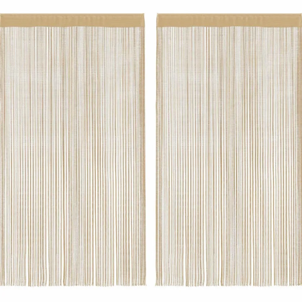 Woon- & Tuinaccessoires*vidaXL Draadgordijnen 100x250 cm 2 st Beige