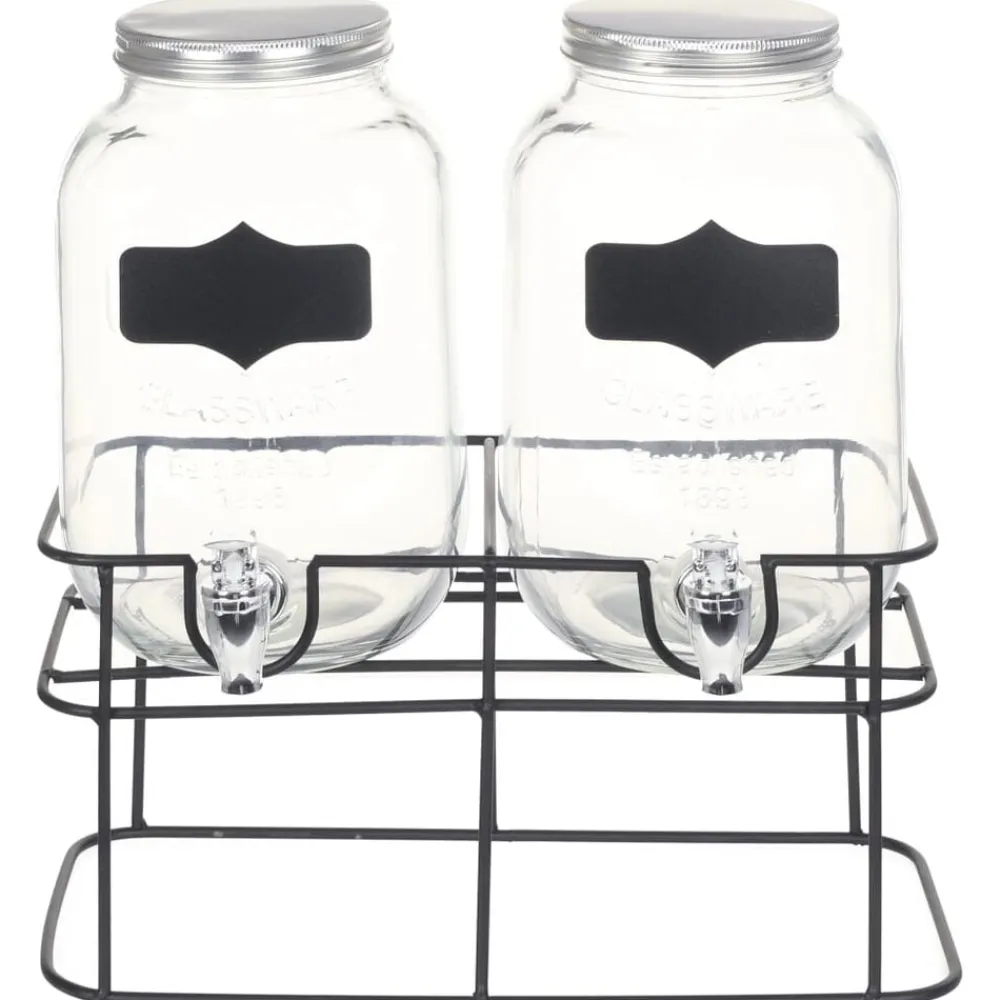 Drankdispensers 2 st met standaard 2 x 4 L glas>vidaXL Sale