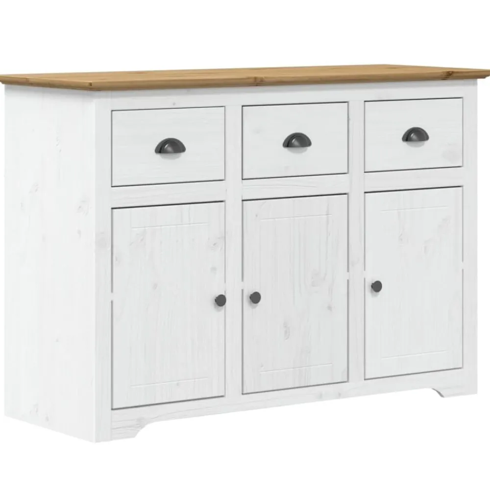 Dressoir BODO 115,5x44x80 cm massief grenenhout wit en>vidaXL Clearance