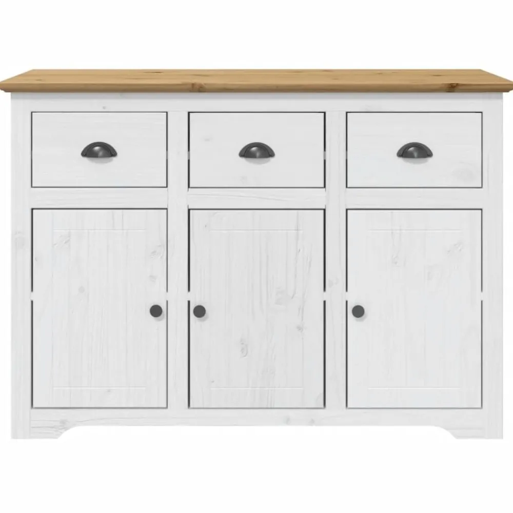 Dressoir BODO 115,5x44x80 cm massief grenenhout wit en>vidaXL Clearance