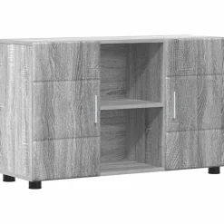 Meubelsets*vidaXL Dressoir FLORIN 88,5 x 30,5 x 55,5 cm Bewerkt hout Grijs sonoma