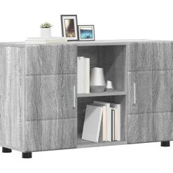 Meubelsets*vidaXL Dressoir FLORIN 88,5 x 30,5 x 55,5 cm Bewerkt hout Grijs sonoma