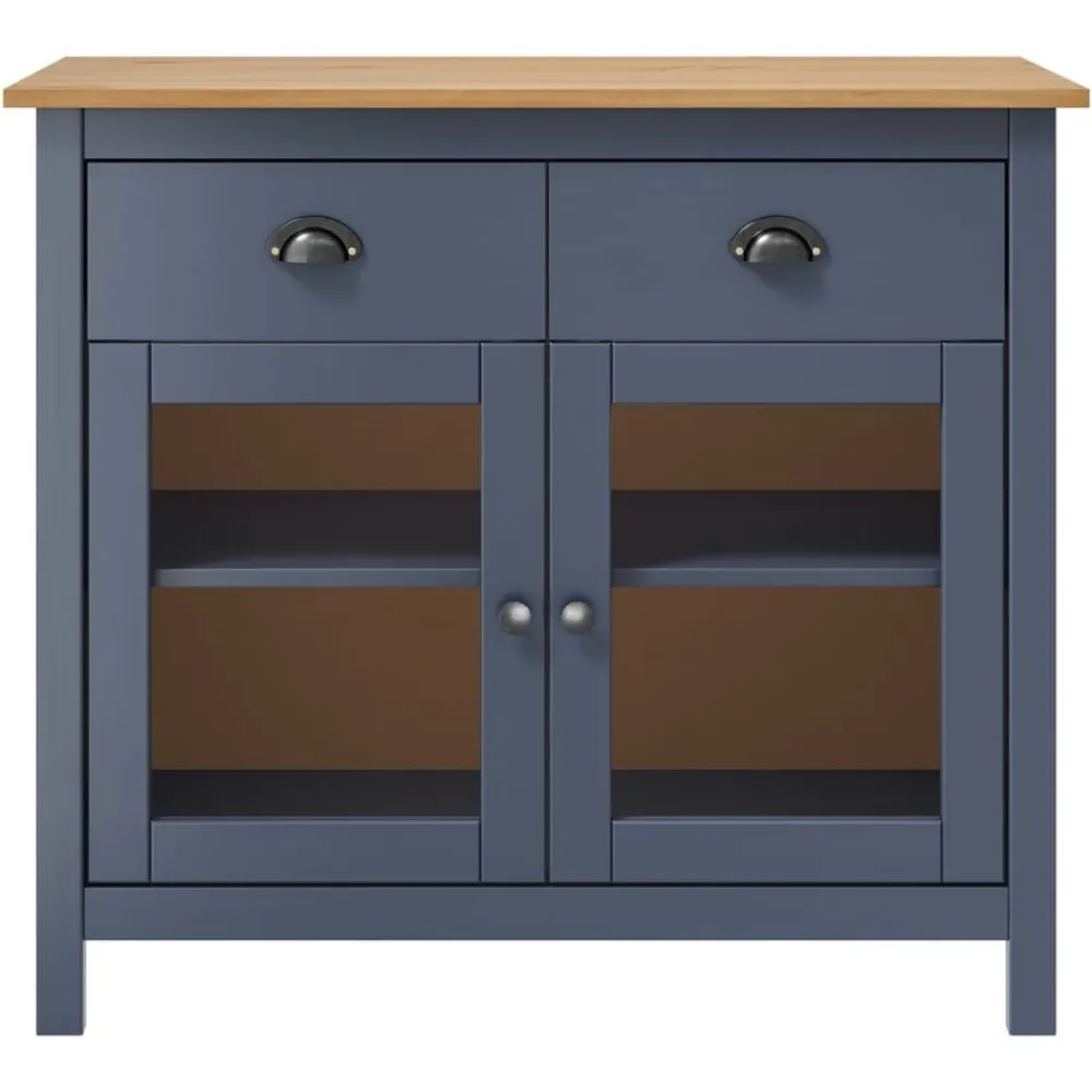 Kasten & Opbergmeubelen*vidaXL Dressoir Hill Range 90x40x80 cm massief grenenhout Grijs
