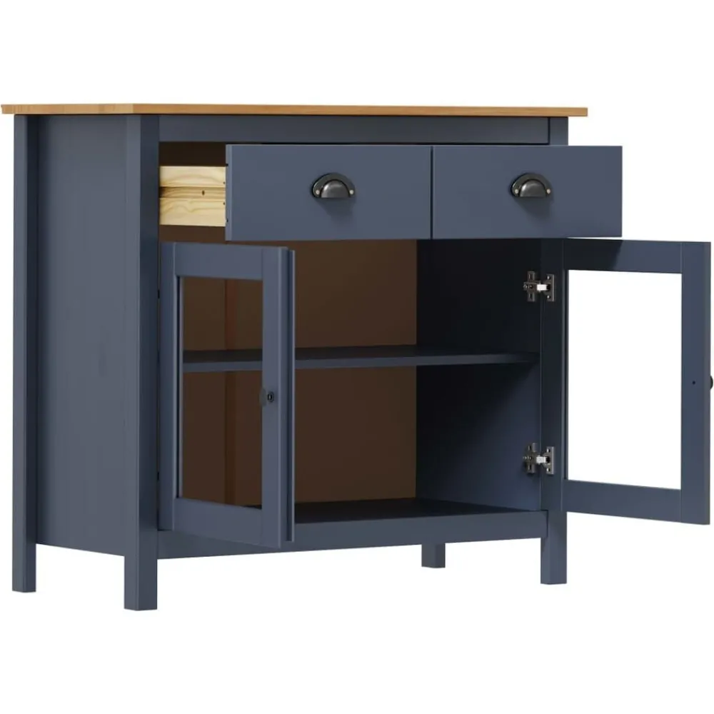 Kasten & Opbergmeubelen*vidaXL Dressoir Hill Range 90x40x80 cm massief grenenhout Grijs
