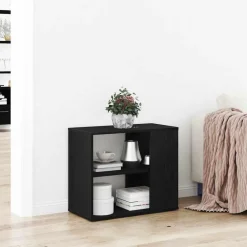 Kasten & Opbergmeubelen*vidaXL Dressoir met lade 60 x 30 x 50 cm Bewerkt hout Zwart eiken