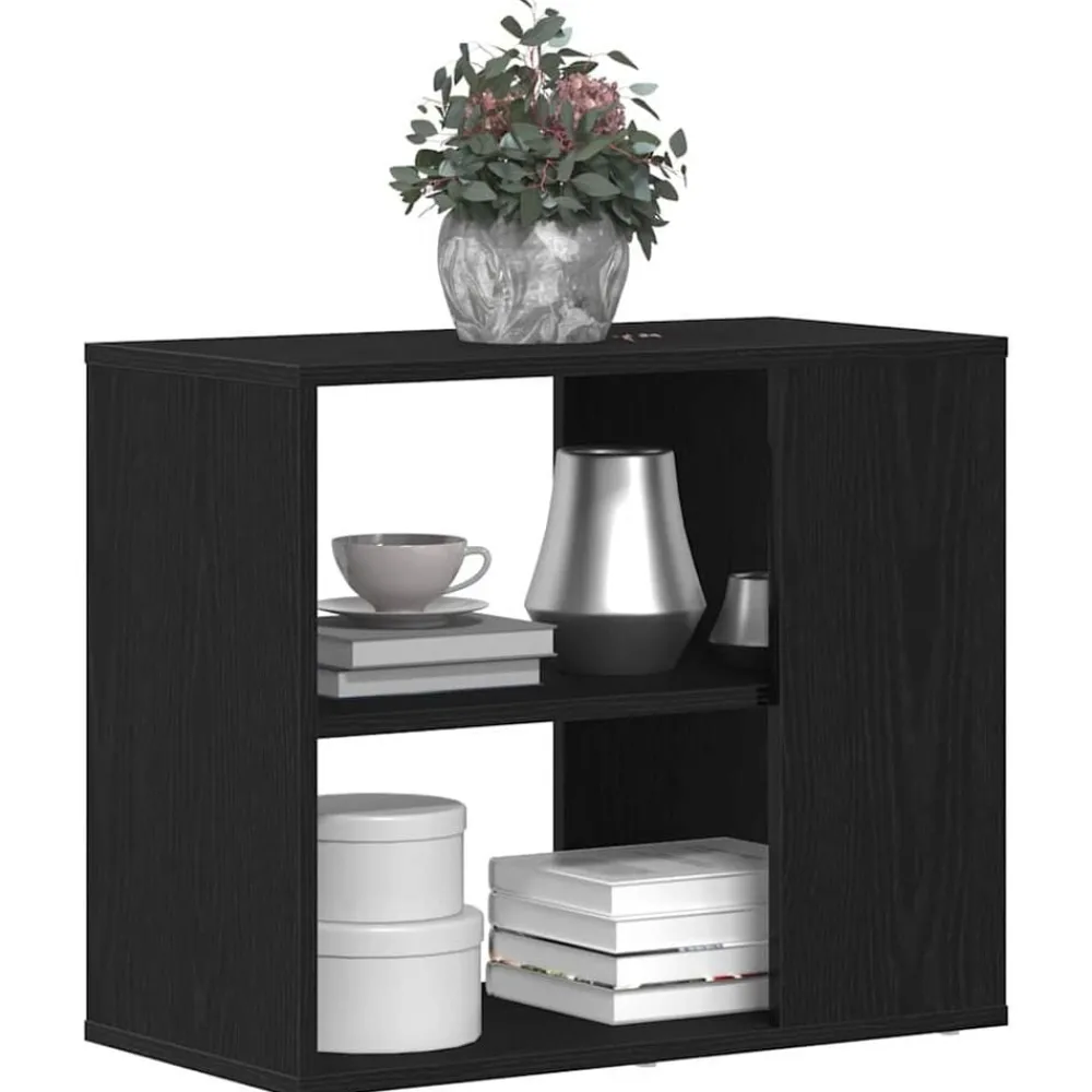 Kasten & Opbergmeubelen*vidaXL Dressoir met lade 60 x 30 x 50 cm Bewerkt hout Zwart eiken