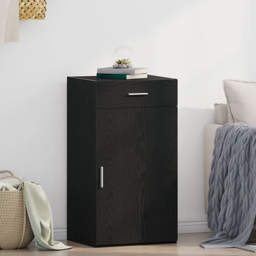 Kasten & Opbergmeubelen*vidaXL Dressoir met lade 50 x 42,5 x 93 cm Zwart eiken
